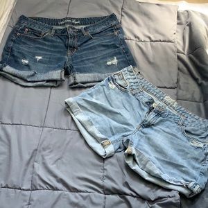 American Eagle and Aeropostale denim cutoffs